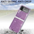 thumbnail image 4 of Dteck Case for Samsung Galaxy Z Flip4,Bling Glitter Leather Case Shockproof Hard PC Cover for Galaxy Z Flip4 5G,Purple, 4 of 5