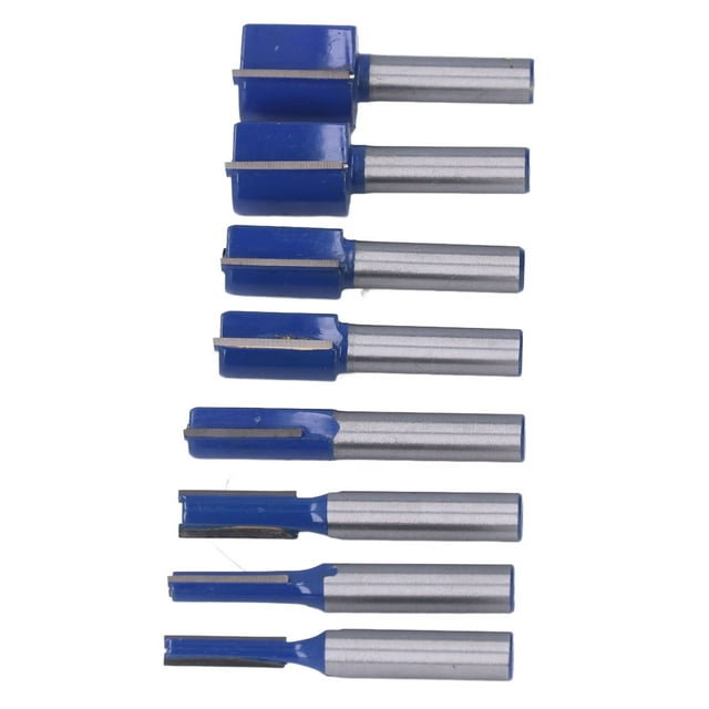 Woodworking Milling Cutter, High Accuracy 8Pcs Double Edged High Hardness 8mm Straight Shank Milling Cutter for Carpenter