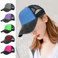 thumbnail image 2 of Women Baseball Hat Hollow Mesh Breathable Adjustable Contrast Color Lightweight Sun Protection Anti-UV Decorative Lady Outdoor Travel Hat, 2 of 7