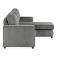 thumbnail image 4 of Furniture of America Liven Right Hand Facing Corduroy Indoor Pull-out Sleeper Sectional, Gray, 4 of 5