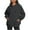 Black, variant on Brilliant Cyber/Monday Pink Womens Women's Casual Color Long Sleeve Zipper Pullover Hooded Tops With Pocket