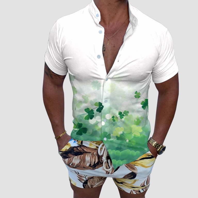 funky dress shirts for men Button Up Shirts Men TIGER Print Long Sleeve Fashion Party Fancy Red Green Dress