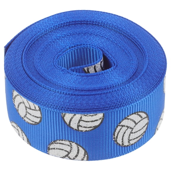 HONITANO 1 Roll Blue Polyester Ribbon for DIY Crafts and Decoration Sporty Style Volleyball Hair Bows