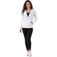 thumbnail image 3 of Women’s Lightweight Cotton Blend Zip Up Hoodie Jacket White Large, 3 of 9