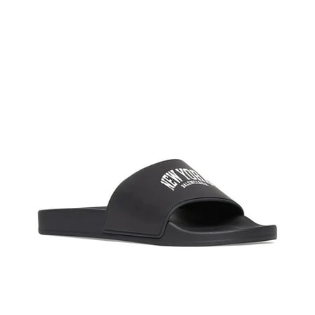 

Balenciaga Women s Cities New York Pool Rubber Slide Sandals in Black
