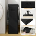 thumbnail image 4 of BGTREND Tall & Slim Laundry Hamper with Lid and handles Narrow Laundry Basket Collapsible Dirty Clothes Hamper Portable Laundry Storage Bin Oxford (45L, Black), 4 of 8