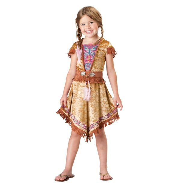 Disfraz de personaje, doncella india, de 7 a 16 años, bronceada