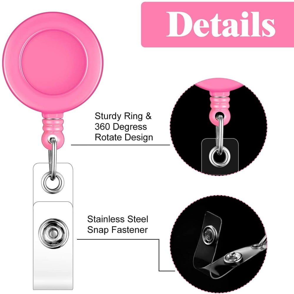 EIMELI Badge Reel  Retractable Badge Reel with Metal Belt Clip  100 Pack Retractable Badge Holder ID Badge Reel Clip for ID Card Badge Holder Key Keychain Holders (Multicolor)