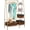 Gold, variant on Rustic Clothes Rack, Clothing Rack for Hanging Clothes Heavy Duty Garment Rack with 5 Wood Shelves Freestanding Portable Closet Organizer for Bedroom/Entryway/Boutiques