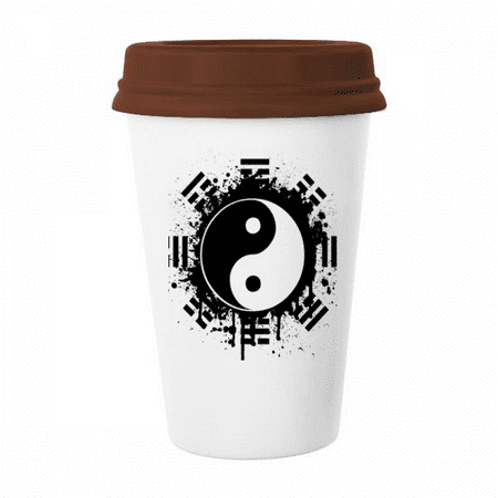 

Eight Diagrams Taiji Yin-yang China Pattern Mug Coffee Drinking Glass Pottery Cerac Cup Lid