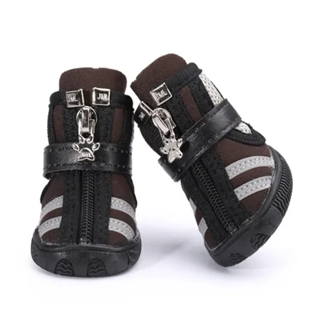 Breathable Pet Dog Shoes for Small Dogs, Spring Summer Anti-Slip Booties with Zippers, Comfortable Paw Protectors for Teddy Chihuahua, Lightweight Outdoor Walking Shoes