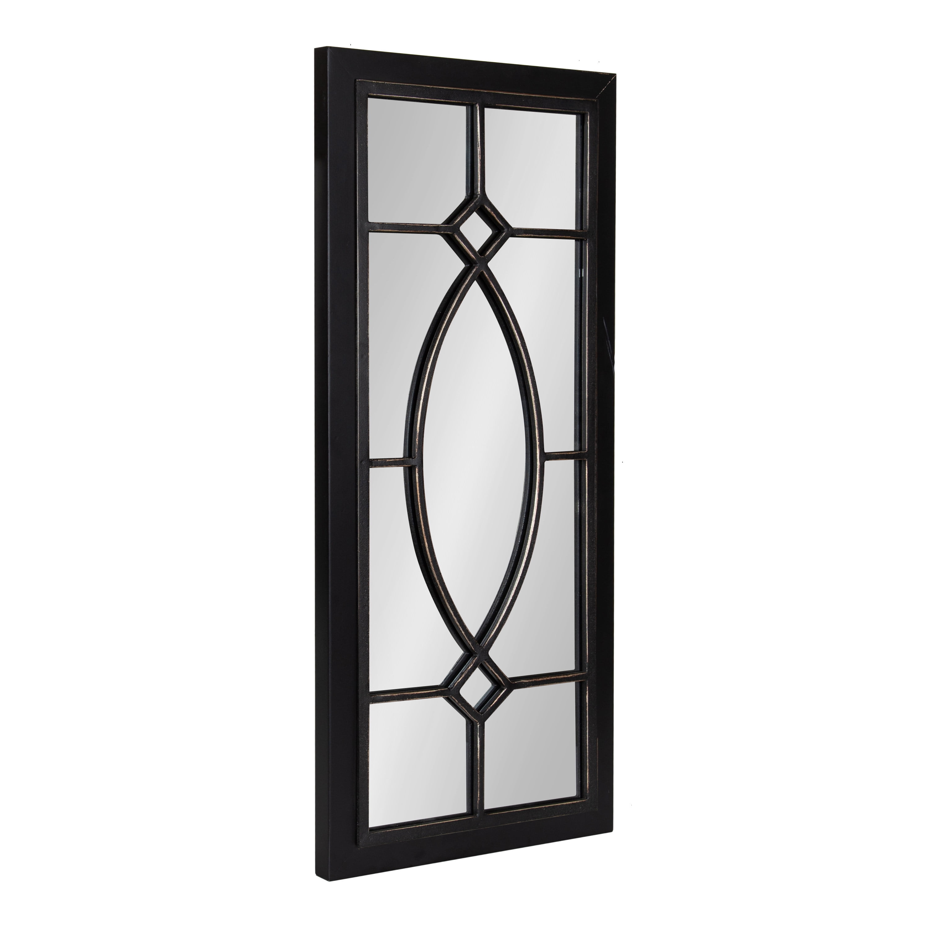 Kate and Laurel Bakersfield Farmhouse Wall Mirror, 13 x 30, Black