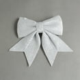 thumbnail image 6 of XYAIYT Christmas Tree Pearl Bow Christmas Decorations with Sparkling Gold Finish Long Lasting Construction Oversized Bow for Tree Toppers Wreaths Gifts Indoor Holiday Decor 7.9x6.7in Silver, 6 of 6