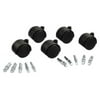 Master Caster Deluxe Duet Nylon 2" Twin Wheel Casters, Matte Black, 5 Count