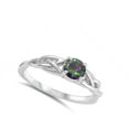 thumbnail image 4 of CHOOSE YOUR COLOR Multi-color CZ Celtic Knot Braid .925 Sterling Silver Band Black Female Size 4, 4 of 4