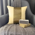 thumbnail image 2 of The HomeCentric Pillow Case Gold Pillow Shams Metallic Beaded Sparkly Glitter Pillow Shams Pack of 2 24x24 inch (60x60 cm) Pillow Shams Square Silk Pillow Shams Pillow Shams Striped - Gold Center, 2 of 12