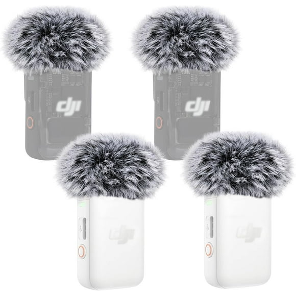 shiyou-DJI Mic 2 Wind Muff - Furry Microphone Windscreen Mic Windshield for DJI Mic 2 / OSMO Pocket 3 Wireless Lavalier Microphone for Record Interview (4 Pcs)