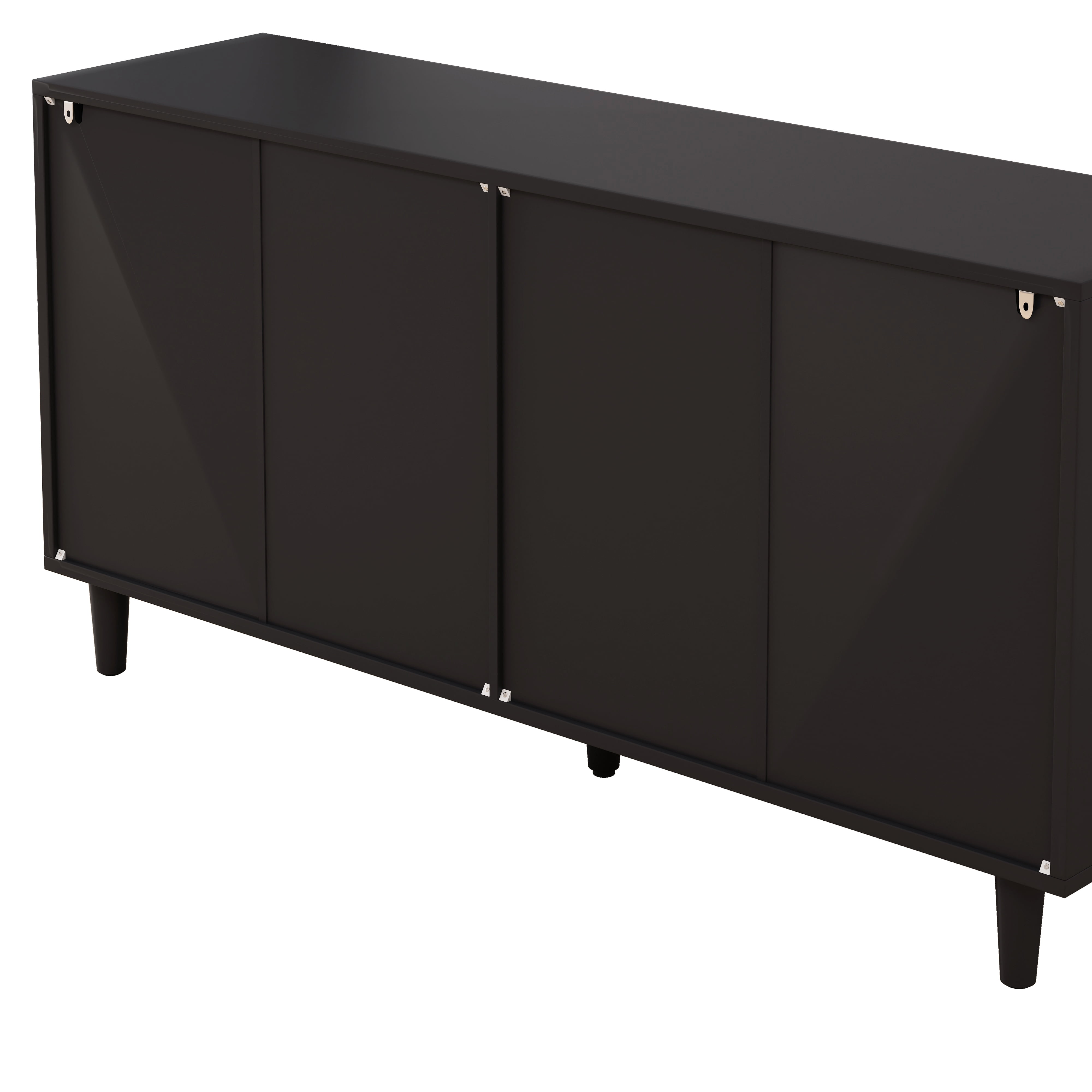 Storage Cabinet, 6-Drawer Tall Rattan Dresser Made Of Particle Board, Black Finish With Natural Rattan Drawer Fronts, Freestanding Organizer With Anti-Tipping Device For Bedroom, Black