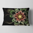 thumbnail image 2 of Designart Abstract Green Fractal Flower - Floral Throw Pillow - 12x20, 2 of 5