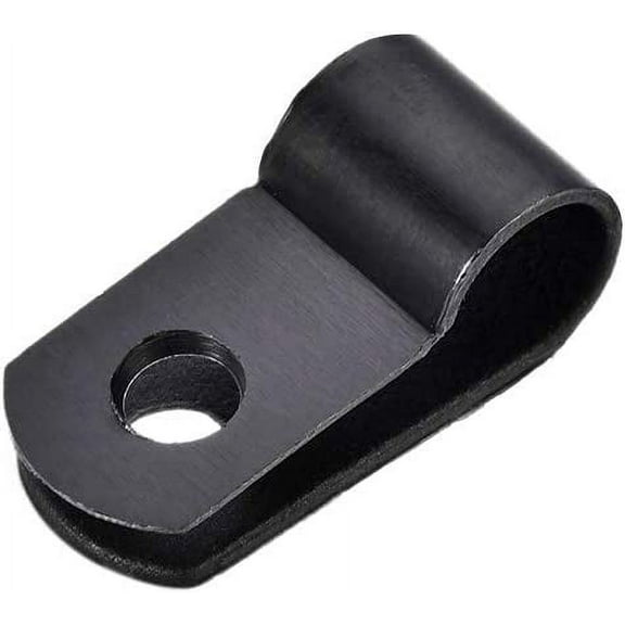 Cable Clips Wire Holder R Type Clamp Fastener 6.4mm for Home Office Cords Management Black 100Pcs