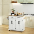thumbnail image 2 of HOMCOM Kitchen Island on Wheels, Kitchen Cart with Wood Top, 2 Drawers, 2 of 10