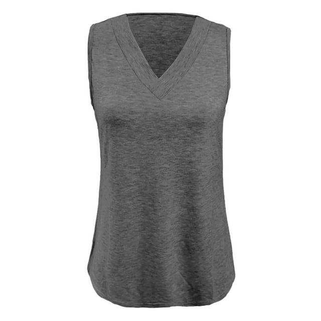Tween Girls V-Neck Tank Tops Solid Basic Wear Sleeveless Casual Summer Tees 5-15Y