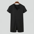 thumbnail image 3 of INCERUN Men's Short Sleeve Fit Leotard Comfortable Zipper Home Unitard Jumpsuit, 3 of 4