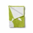 thumbnail image 2 of Bunny Soft Flannel Fleece Throw Blanket, Cartoon Character on a Green Background Clipart Nursery Composition, Cozy Plush for Indoor and Outdoor Use, 60" x 80", Apple Green White, by Ambesonne, 2 of 6
