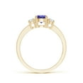 thumbnail image 2 of ANGARA Natural Classic Three Stone Tanzanite and Diamond Ring in 14K Yellow Gold for Women (Size-5mm) | December Birthstone, Birthday, Anniversary, Jewelry Gift for Women | Natural Tanzanite Ring, 2 of 10
