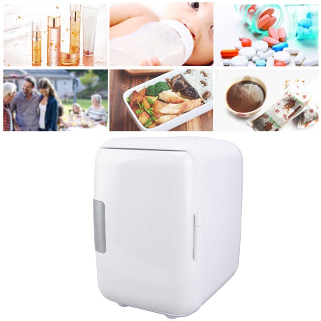 Réfrigérateur Portable de Voiture 4 Litres Durable ABS Rangement Cosmétique Partition Détachable Mini Réfrigérateur pour Aliments et Cosmétiques