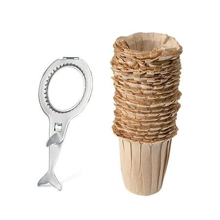 

40pcs Coffee Filter Paper Portable Stainless Steel Coffee Filter Holder Reusable Coffee Basket Filter For Espresso Coffee