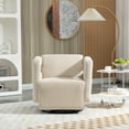thumbnail image 2 of Luccalily House hold Upholstered Tufted Living Room Chair Textured velvet Fabric Accent Chair with Metal Stand, 2 of 12