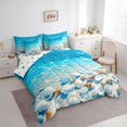 thumbnail image 2 of Manfei Lovely Seashell 7-Piece King Bedding,Kawaii Starfish King Bed in a Bag,Light Blue,Polkadot Reversible, 2 of 8