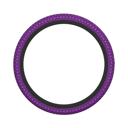 XMXY Car Steering Wheel Cover, Purple Triangle Seamless Structure Non-Slip Jeep Truck Universal Elastic Steering Wheel Protector 15 inch