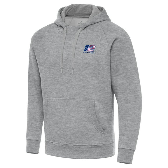 Men's-Antigua  Heather Gray Ryan Blaney Fleece Victory Pullover Hoodie