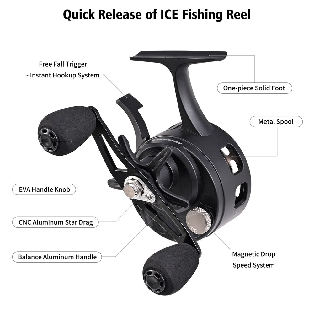 13 fishing black betty 6061 ice reel (Left Hand Retrieve) and get instant hookups by releasing the trigger in the target zone 13 Fishing Black Betty 6061