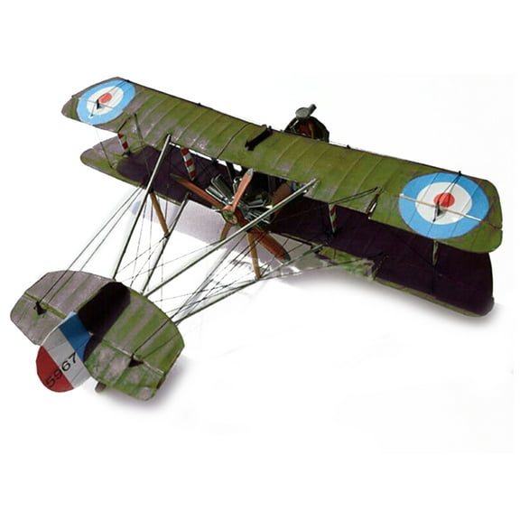 1:33 WW II British Airco DH.2 Single-seat Biplane Pirate Military Fighter Aircraft Paper Model Alloy Simulation Collection Display (Unassembled Kit )