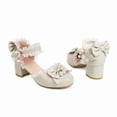 thumbnail image 2 of SACFOF Women Kawaii Mid Block Heel Mary Jane Rockabilly Pumps with Bow Platform Chunky Heel Cute Sweet Shoes, 2 of 6