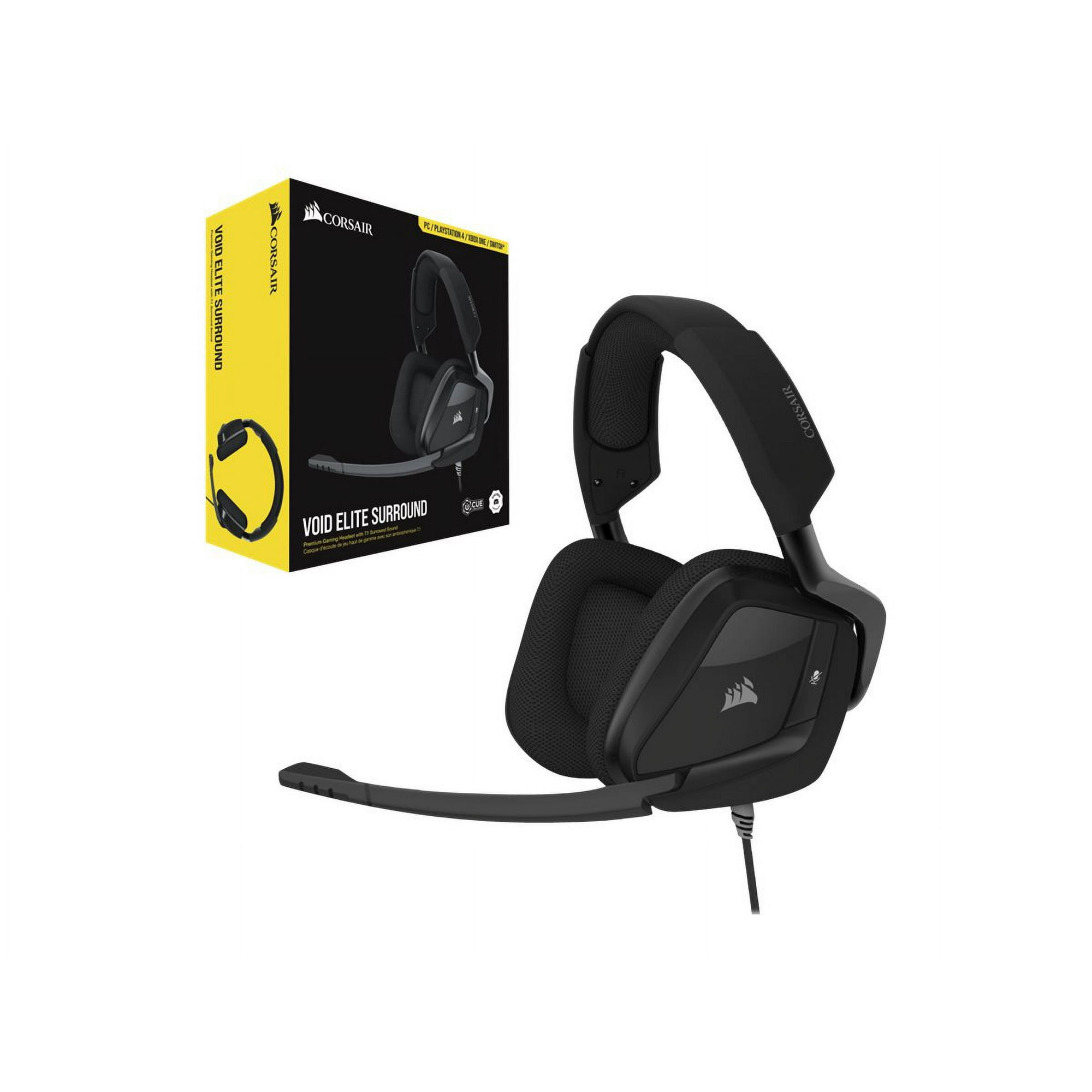 Corsair Void Elite Surround Premium Gaming Headset with 7.1 Surround Sound Carbon Walmart