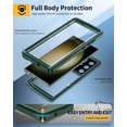thumbnail image 3 of Samsung Galaxy S23 Ultra Case, IP68 Waterproof Dustproof Case with Built-in Screen Protector, Full Body Protective Phone Cover for Galaxy S23 Ultra 5G 6.8 Inch, Green/Clear, 3 of 7