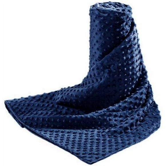 Acdyion Weighted Blankets Removable Duvet Cover for Adults Queen Size (60""x80"") Heavy Blanket Duvet Cover with Soft Minky with 12 Ties Machine Washable Soft Weighted Blanket Cover (Navy)