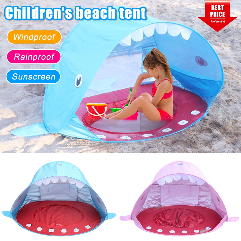 Inno-Huntz Baby Pool Infant Beach Tent with Pop Up Mini Sun Shade Canopy for Kids UV Protection Shelter Outdoor 50 UPF Summer Pop Up Travel Set for Toddler Toy Ball Pit