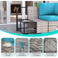 thumbnail image 2 of Muphyers 13 Pcs Outdoor Wicker Rattan Sectional Sofa with 55000BTU Gas Fire Pit Table Set, All Weather 2‑in‑1 43" Propane Fire Table Conversation Set for Backyard Garden Poolside Deck,Turquoise, 2 of 9