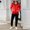 Red, variant on LNWUY Men's Casual Loose Sport Polka Dot Printed Pocket Zipper Drawstring Long Pants Long Sleeve Hooded Sweatshirt Set Gray M