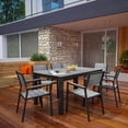thumbnail image 2 of Side Dining Chair and Table Set, Dark Brown Gray, Metal, Outdoor Patio Balcony Cafe Bistro Garden Hospitality Restaurant, Modern Contemporary HB32682, 2 of 7