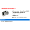 thumbnail image 2 of A/C Compressor - Compatible with 2008 - 2011 Mercedes-Benz ML550 2009 2010, 2 of 2