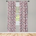 thumbnail image 4 of Ambesonne Geometric Window Curtains, Abstract Square Shape, Each 28" W x 84" L, Brown Purple Grey, 4 of 4