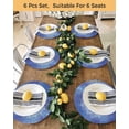 thumbnail image 4 of 15 Inch Round Placemats Set of 4, Boho Flowers Non Slip Heat Insulation PP Table Mats, Blue Floral Bohemian Vintage Country Washable Place Mats for Kitchen Dining Party Table Decor, 4 of 7