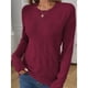 thumbnail image 4 of Suéteres de Punto para Mujer, Estilo Pullover, Larga, Moda Otoño Rojo Vino XL, 4 of 9