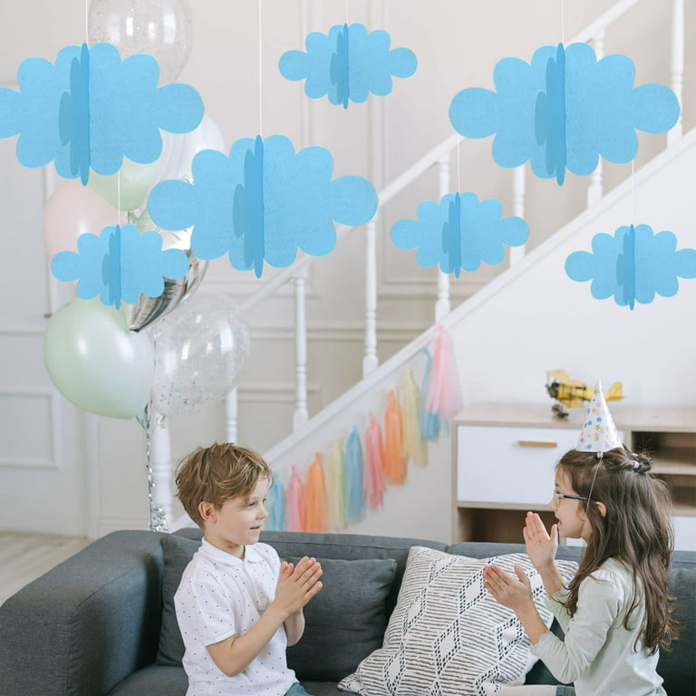 16 Pcs 3D Cloud Decorations Hanging Clouds for Ceiling Artificial